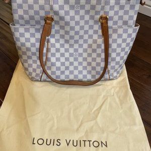 Louis Vuitton Totally GM White Damier Azur Shoulder Bag Used